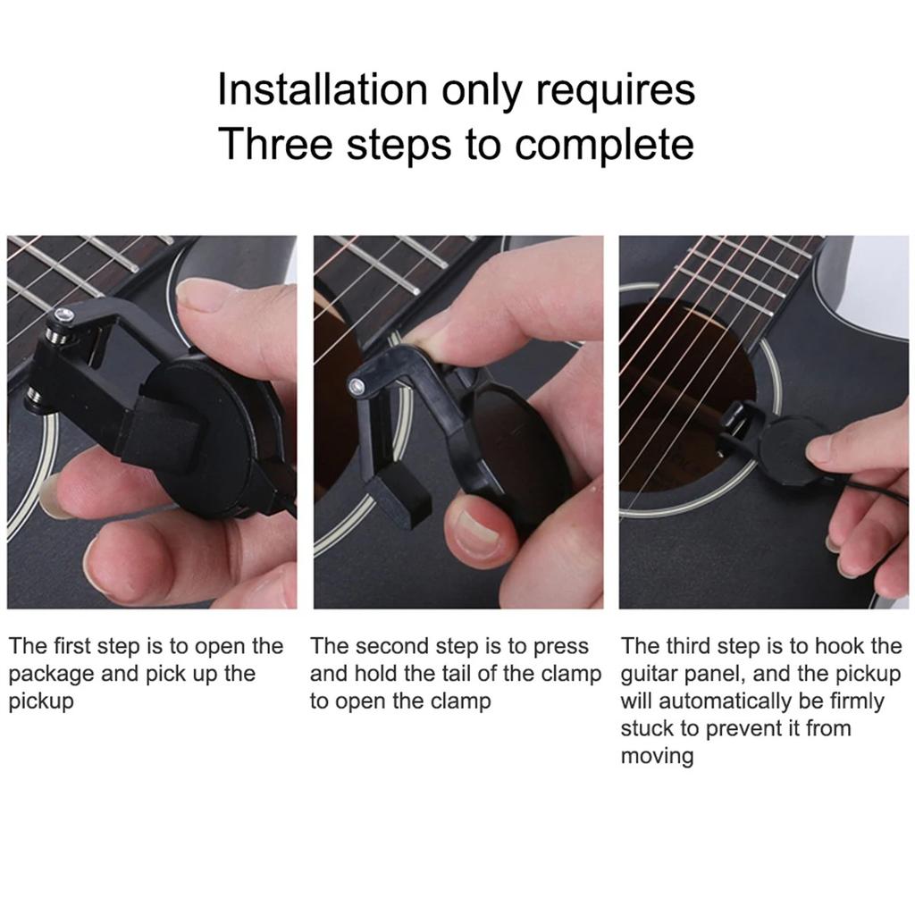 Miwayer Clip-On Pickup Microphone Piezo with Audio Jack for Acoustic Guitar, Violin, Ukulele, Banjo, Musical Instruments