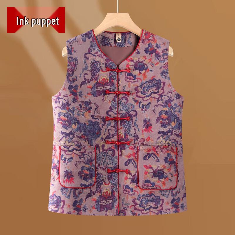 

Женский новый жилет в китайском стиле с жаккардовым узором 3XL