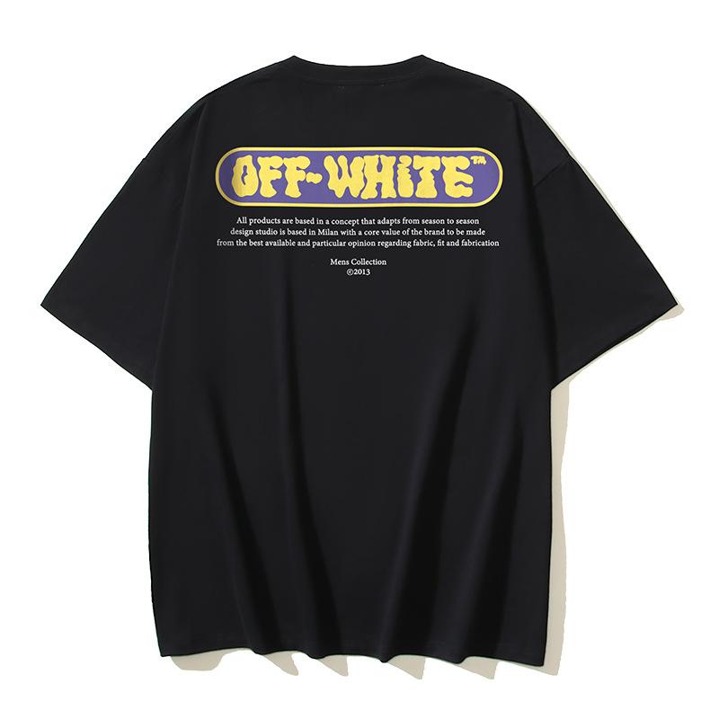1170 Off-White 2026 Spring/Summer New Letter LOGO Pattern Round Neck Hooded Short Sleeved Men's and Women's T-shirts