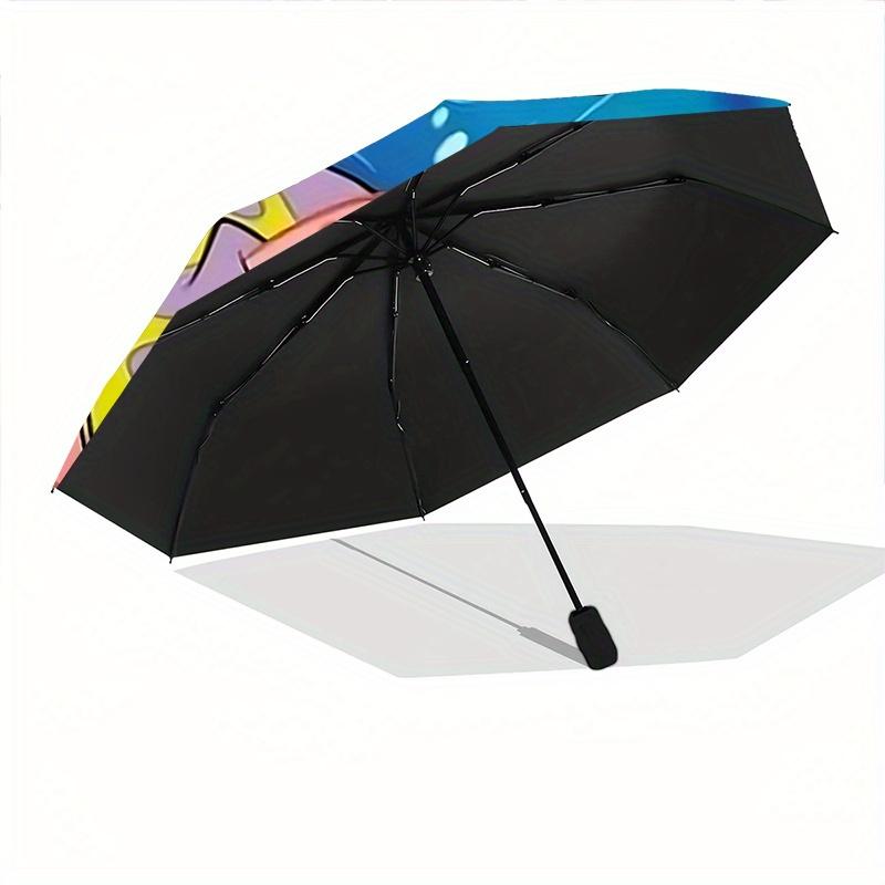 1pc Happy Patrick and SpongeBob Automatic, Cute Cartoon Pattern, Portable Outdoor Umbrella, Perfect, Holiday Gift for fans.Z052