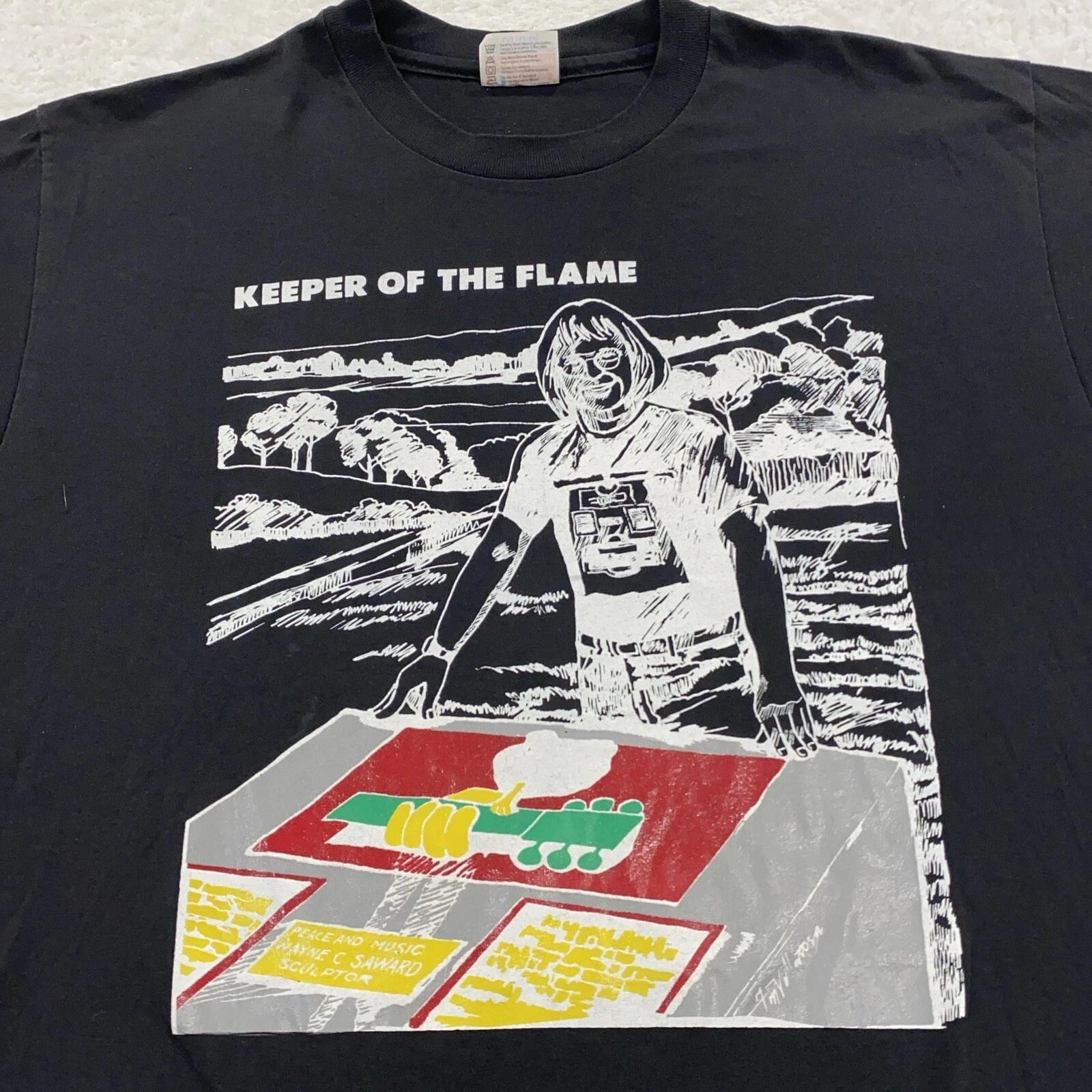 vtg 80s WOODSTOCK KEEPER OF THE FLAME T-Shirt M/L rock concert S