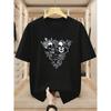Plus Size Men'S T-Shirt Skull And Heart Pattern Short Sleeve T-Shirt Individual Trendy Men'S Top Comfortable Casual Short-Sleeved T-Shirt in Summer