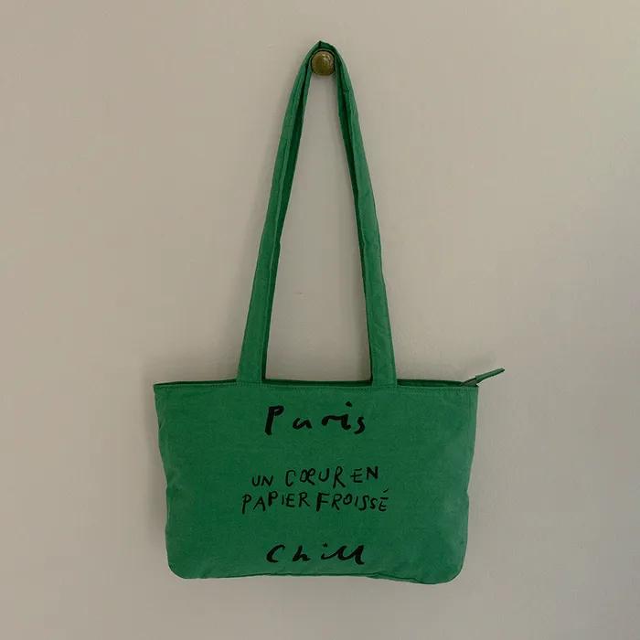 Paper Heart Puffer Bag (Green)