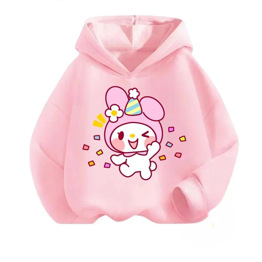 New Autumn Winter Children's Cartoon Sweet Melody Fashion Cute Playful Girls' Pullover Comfortable Soft Warm Daily Wear