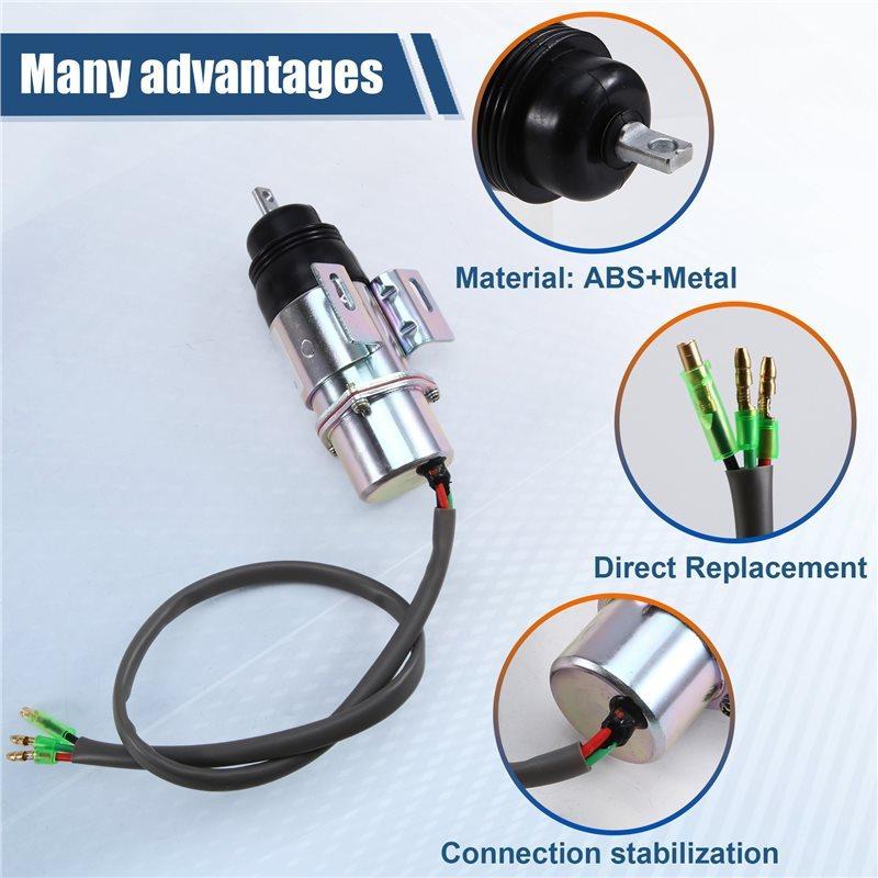 A58X-MV1-58 For Isuzu Engine Compatible 12V Shut Off Solenoid Part Numbers 8-94453341-0 894453-3411 Fits For 3KC1 4JG1