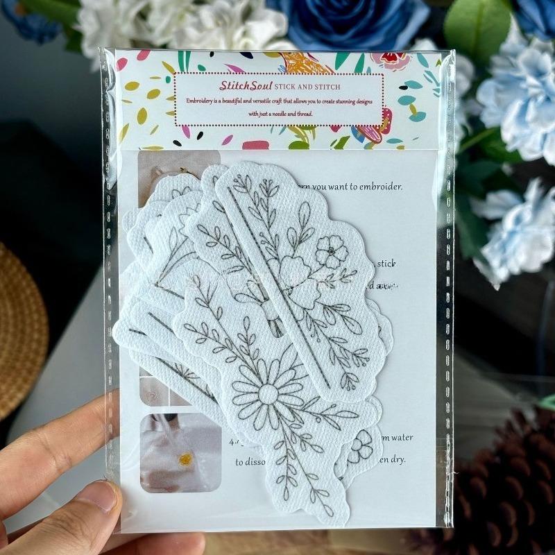 Water-Soluble Transfer Paper for Embroidery DIY Adhesive Sticker Material for T-Shirt Jeans with Design Handmade Craft Supplies