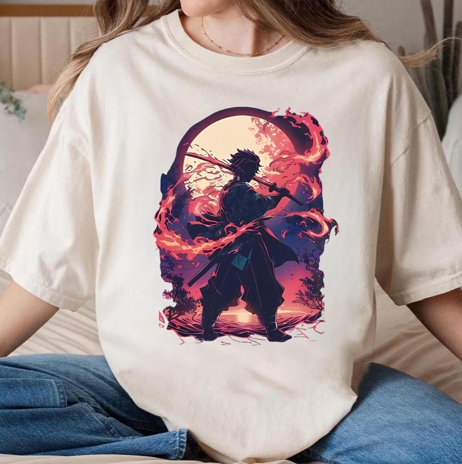 

Anime Tanjiro Kamado Gift Idea Unisex Shirt Rengoku Akaza Muzan Demon Slayer 2XL