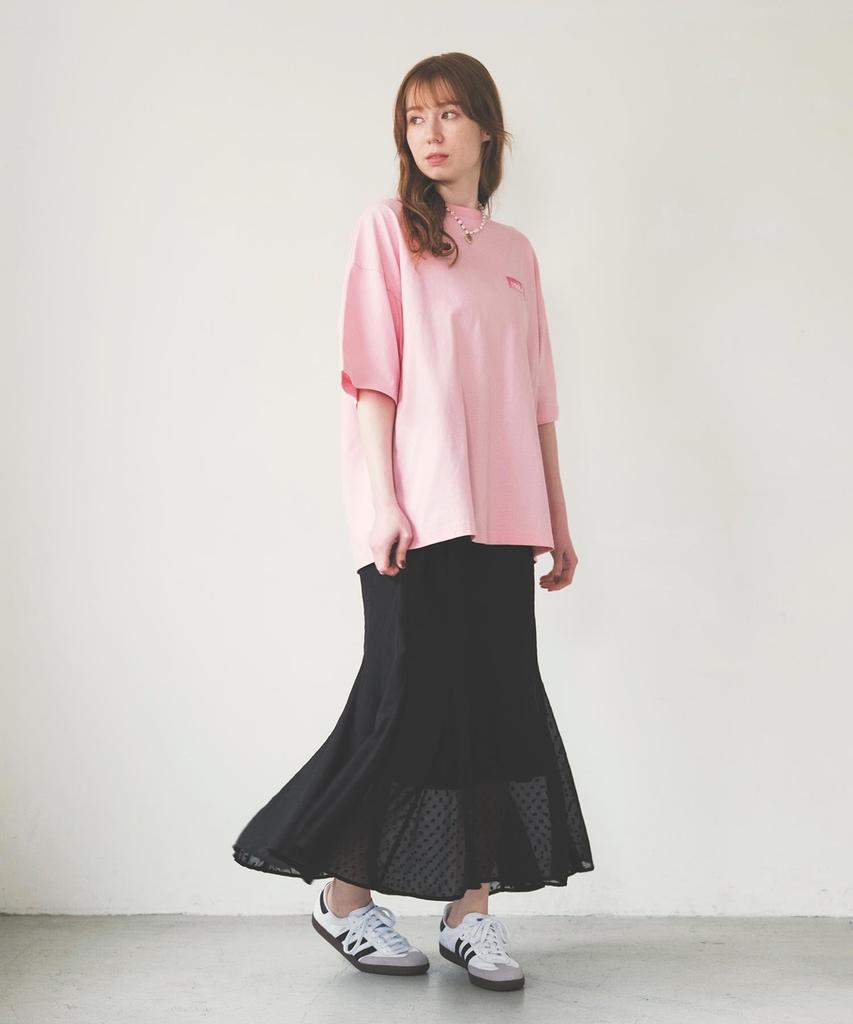 Milkfed Casual MELT BAR WIDE TEE In Pink Women's S/S