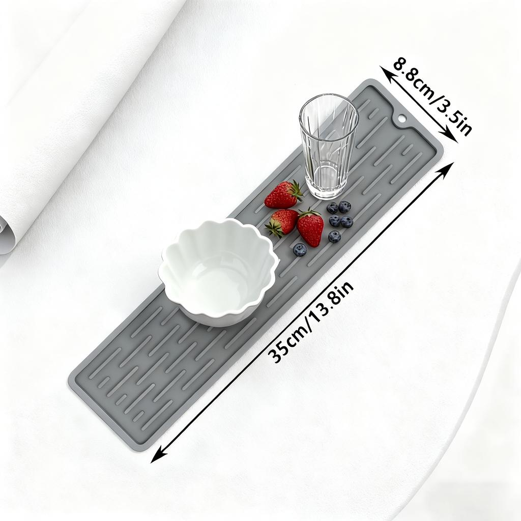 1pc Silicone Drying Mat, Soft and Durable, Kitchen Sink Countertop Mat,Non-Slip Cutting Board Mat, Heat-Resistant Insulation Pad