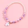 2023 Simulated Pearl Resin Beaded Necklace Colorful Bead Acrylic Necklace Bracelet Adjustable Accessories for Children