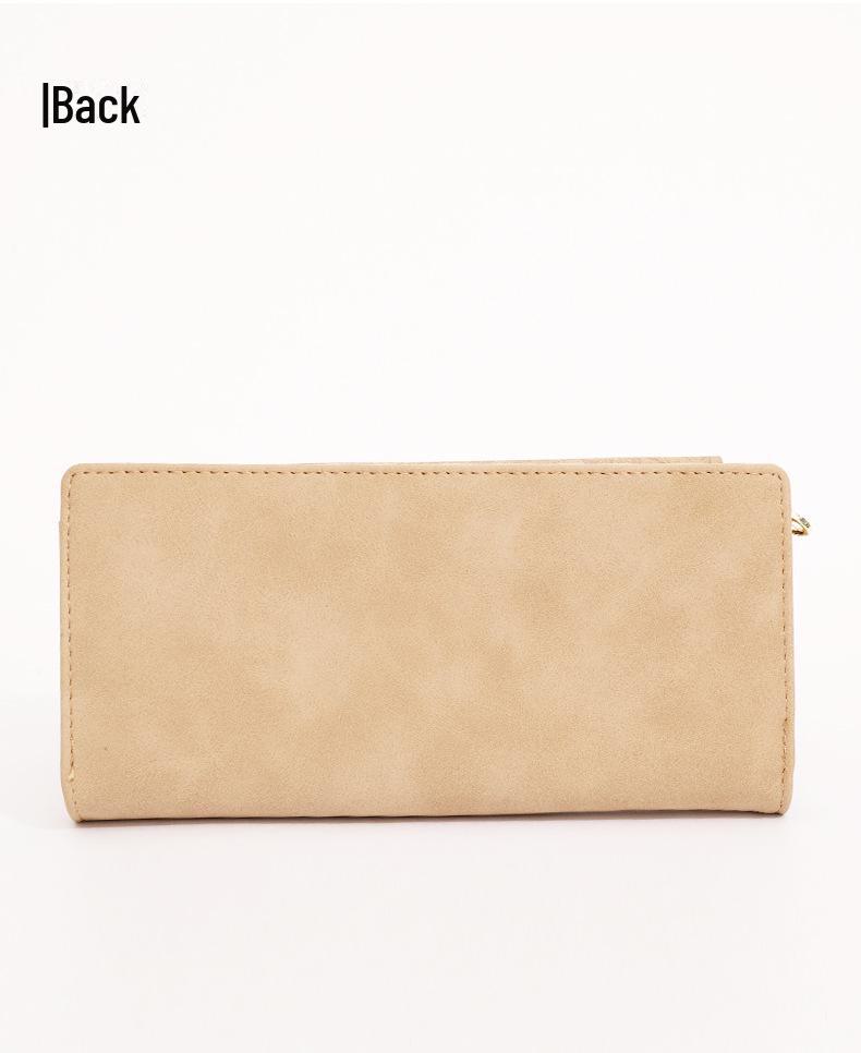 Frauen 2025 Koreanische PU Leder Retro Blatt Schnalle Lange Brieftasche