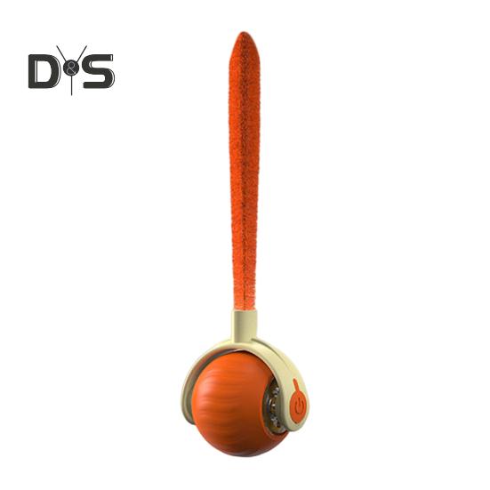 Jucărie interactivă cu minge pentru pisici, reîncărcabilă prin USB, minge în mișcare automată cu coadă de pluș, teaser inteligent pentru animale de companie pentru exerciții de interior pentru ameliorarea stresului