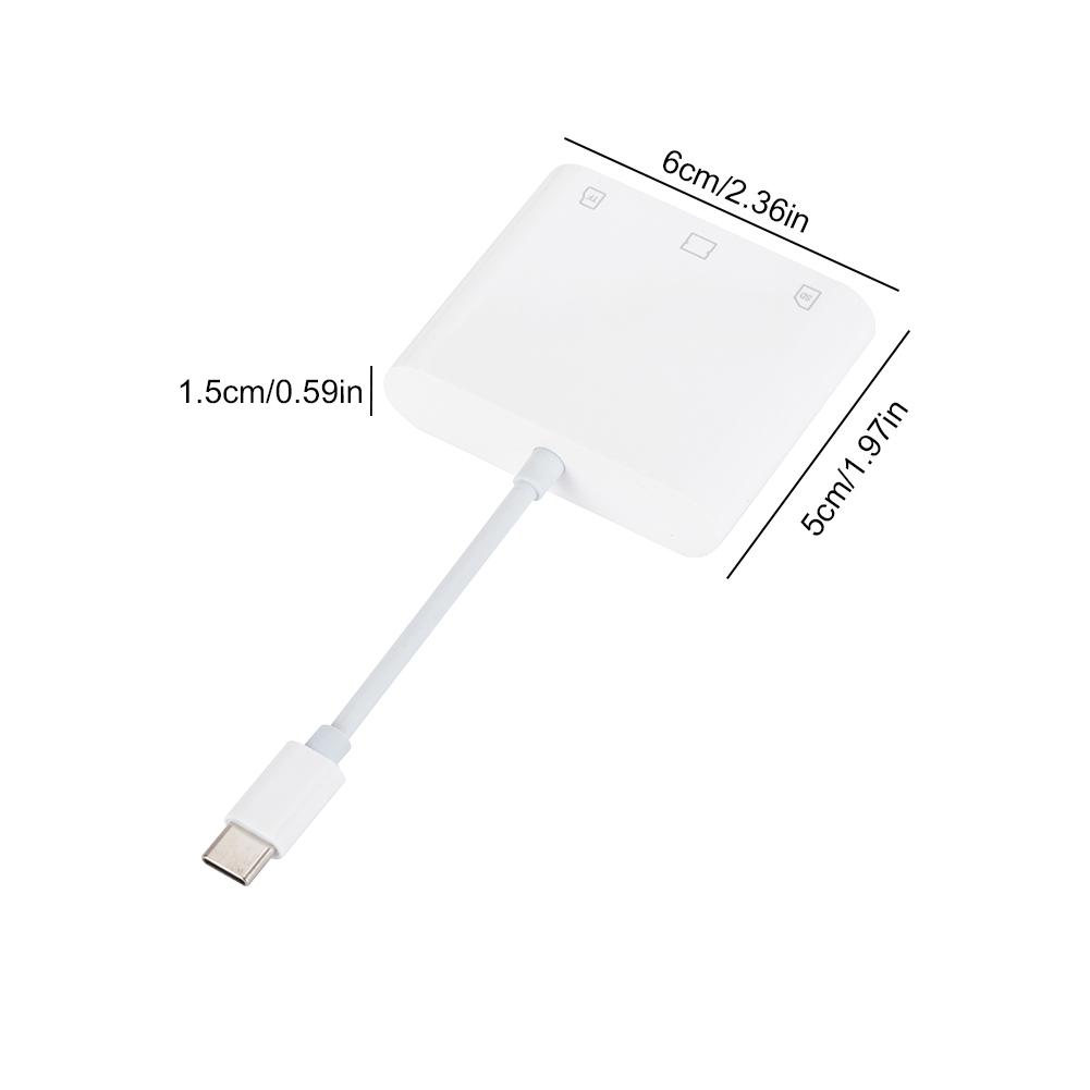 3 in 1 Type-C To SD/TF/CF Memory Card Reader SD Card Adapter Driver Free CF SD TF Compact Camera Card Reader for iPad iPhone 16