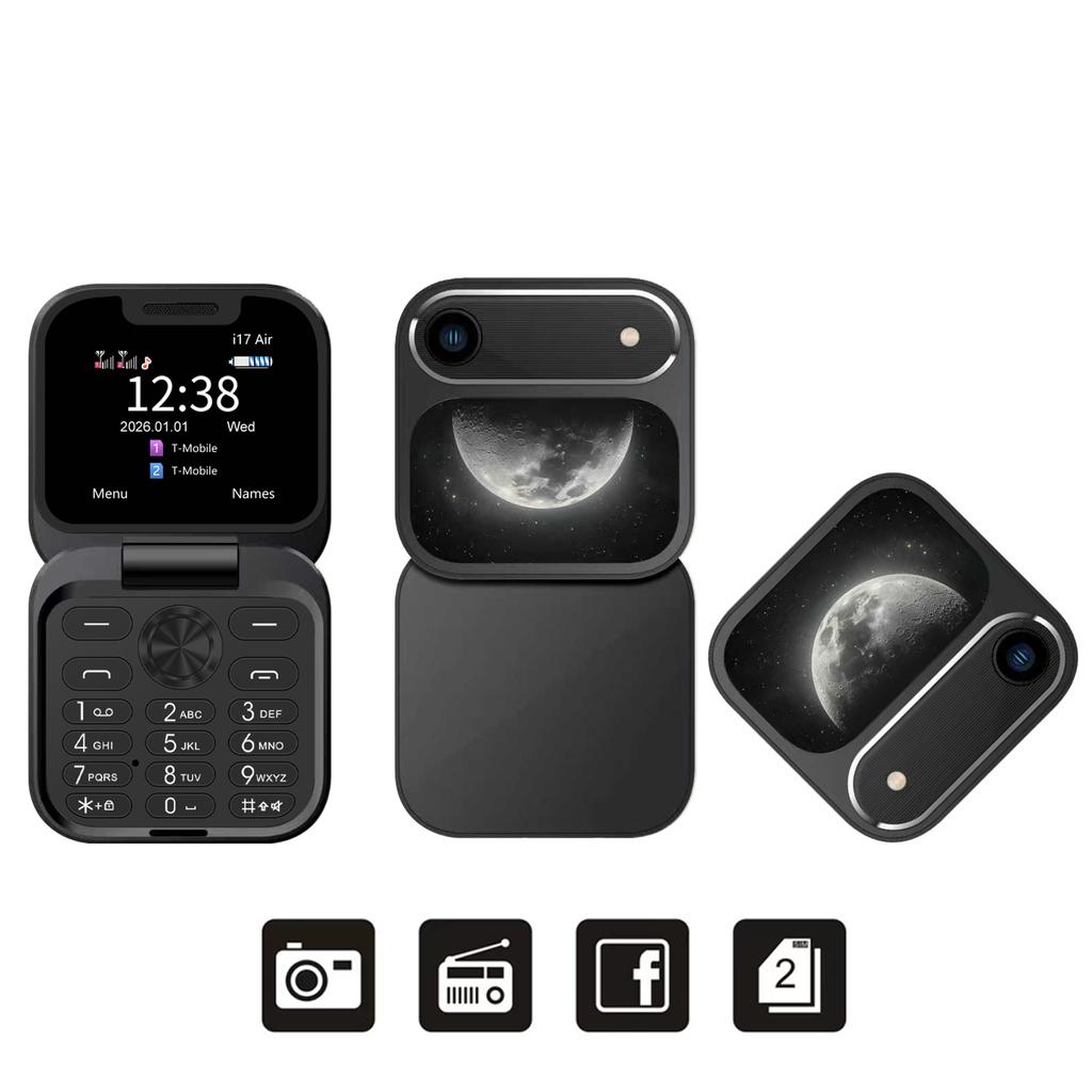 Mini Cellulare Flip Dual SIM Schermo 1.77" Bluetooth Dial Suono Magico Radio FM Torcia 2G GSM Piccolo Cellulare Pieghevole