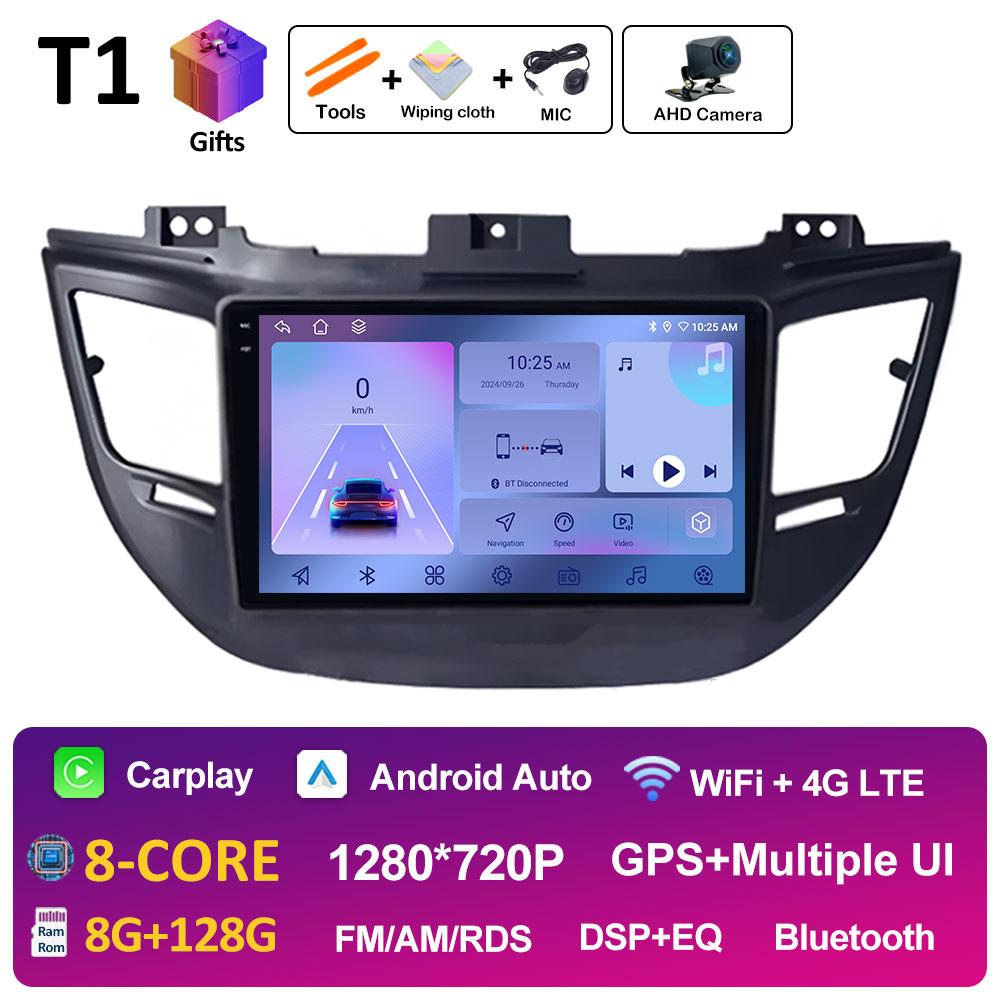 9 inch Android 14 For Hyundai Tucson IX35 3 2015 2016 2017 2018 Car Video Radio Multimedia Player QLED IPS Screen Head Unit WIFI