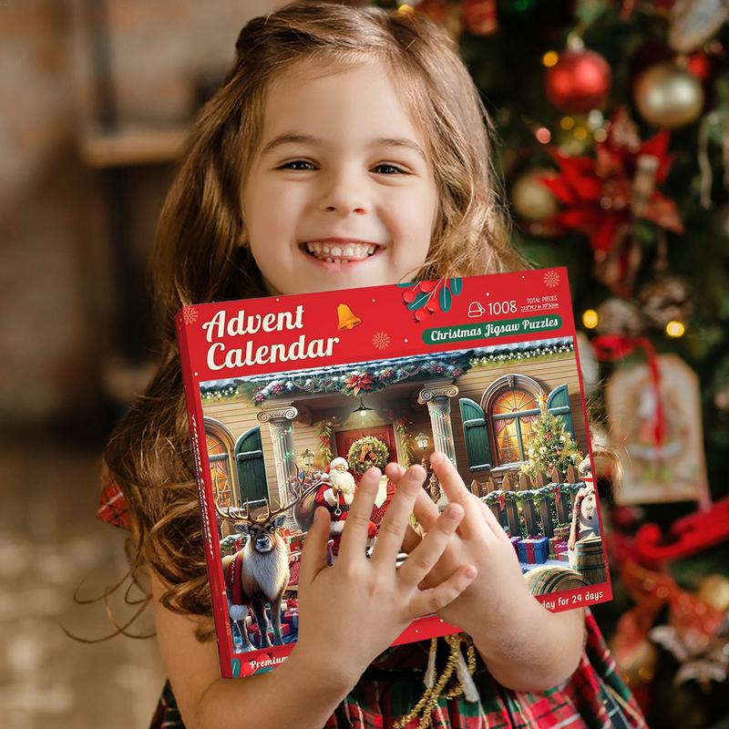 Christmas Puzzle Countdown Calendar Jigsaw Christmas Advent Calendar Toy 2025 Clear Printing Calendar Puzzle Toy For Children's