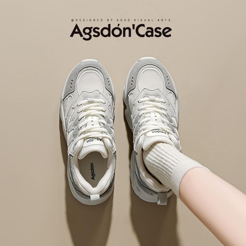 Augustine Dad Shoes Women's 2025 New Summer Platform Casual Sports Shoes Outdoor Hiking Mountaineering White Shoes