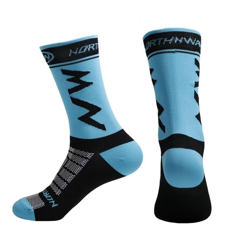 

1/5pairs Professional Cycling Socks Breathable Sweat Absorbing Football Basketball Socks Quick Dry Elastic Training Socks синий