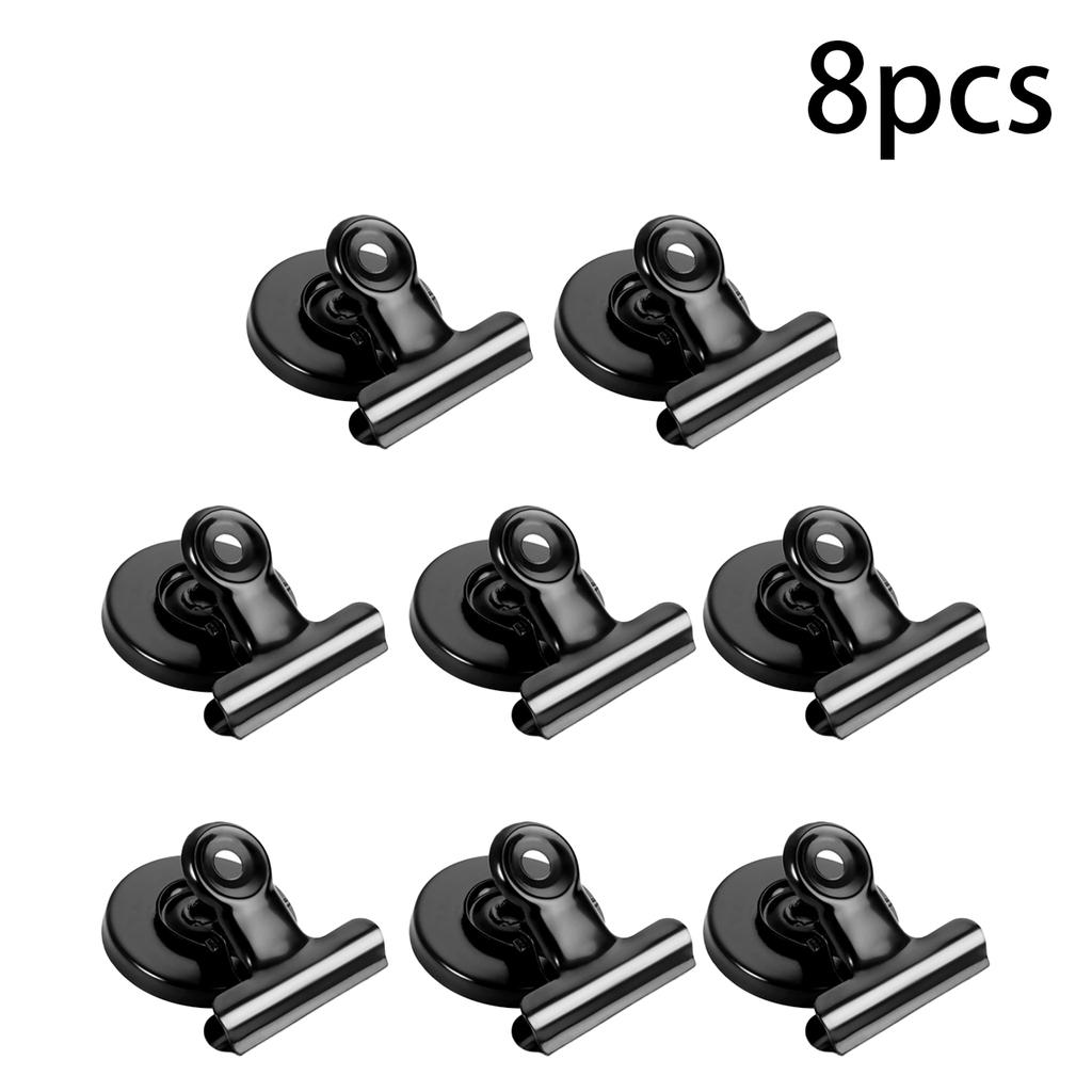 1/8pc Refrigerato Magnetic Clips Heavy Duty Whiteboard Space-Saving Clip Set Document Bill Magnetic Clips Photo Display Holder