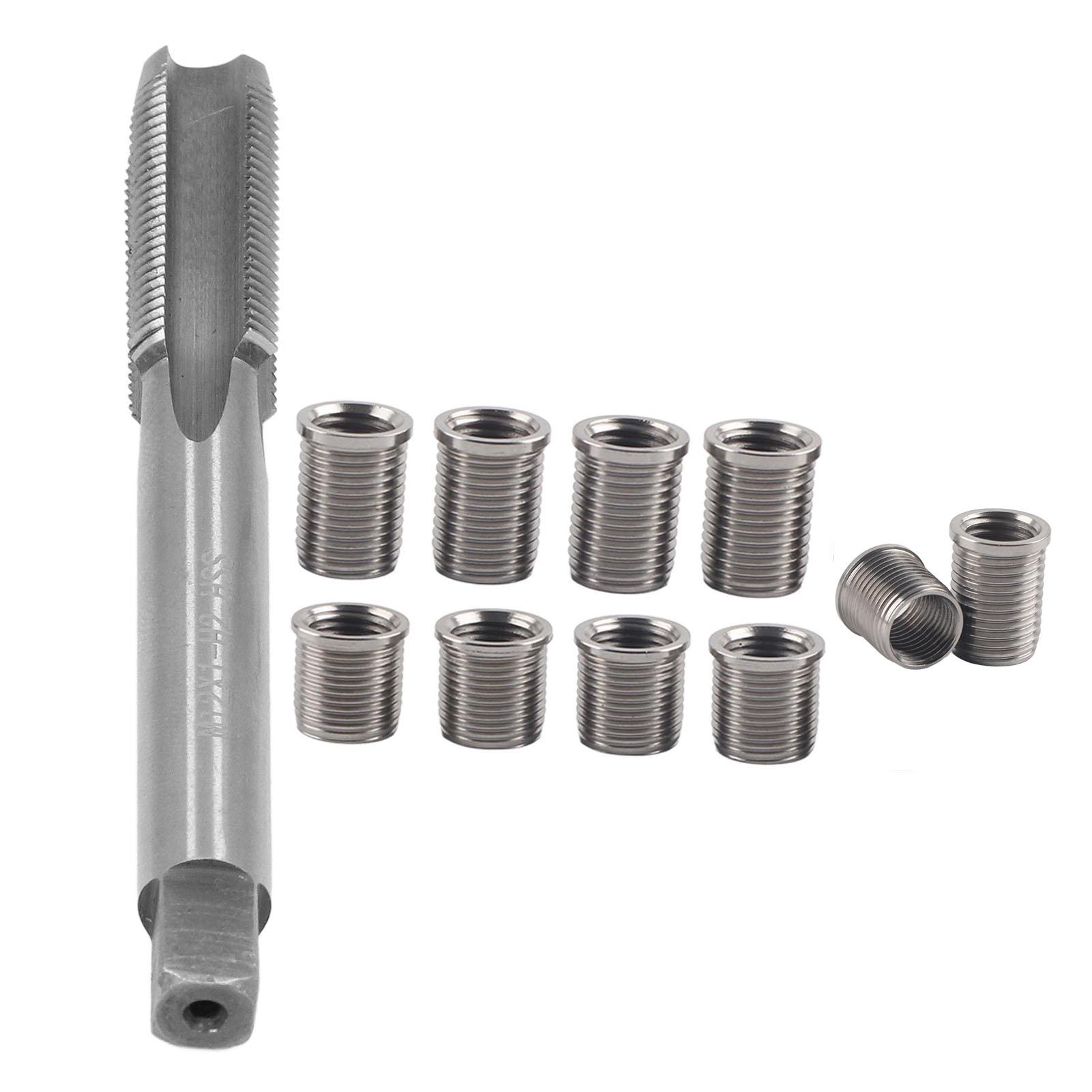 

Инструмент для ремонта резьбы свечи зажигания Болт M10x1.0 + Метчик M12x1.0 Комплект крепежных деталей для автомобильных аксессуаров