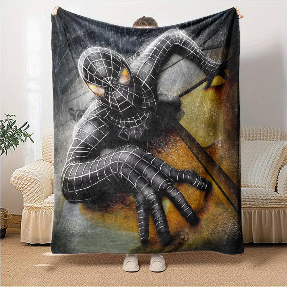 Spiderman Black Suit Adventure Blanket Soft Throw Blanket For Home Bedroom Bed Sofa Travel Office Solid Christmas Blanket