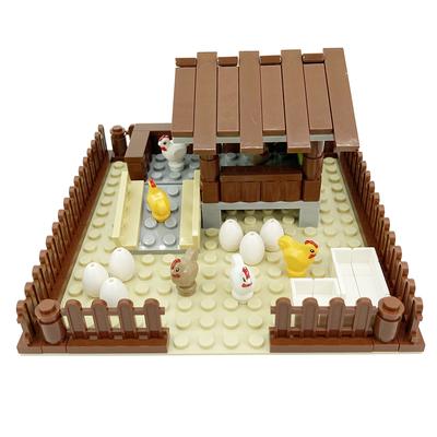 Hühnerstall Bausteine Hühnerstall Hühnerstall Sitzstange MOC Stadt Zubehör Tierfarm Modellsteine Teile Spielzeug für Kinder