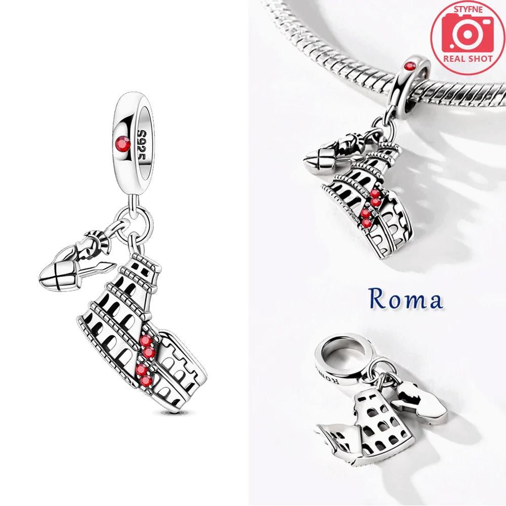 Eiffel Tower Paris Palace Milan Cathedral Opera House Originalcopper Beads Fit Women Bracelet Fine Gift Jewelry Women Diy