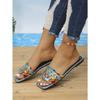 New Large Size Colorful Woven Casual Flat Slippers Women's Peep Toe Fashion Versatile Flat Straight Shoes