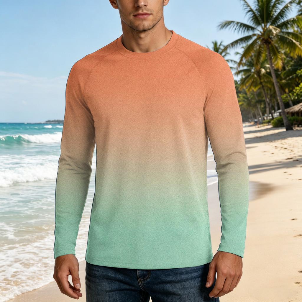 Herren Langarm UPF50+ Sonnenschutzshirt Leicht Atmungsaktiv Schnelltrocknend Outdoor Freizeit Oberteil für Sommeraktivitäten