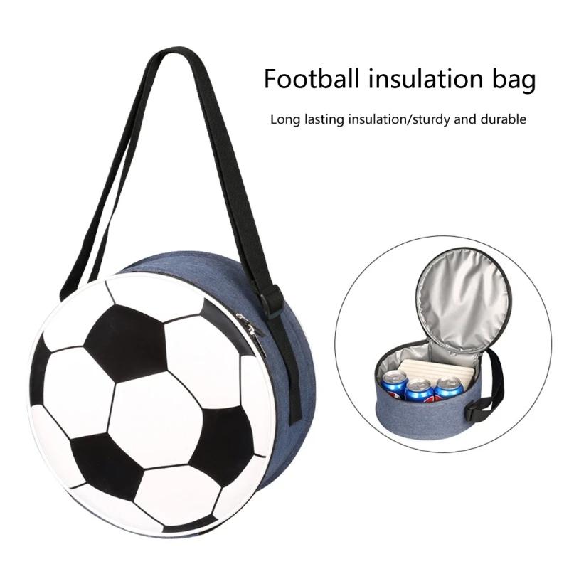 Durable Soccer Lunch Bag Insulated Tote for Football Fans Men Women Student Kids Keeping Freshes Warm Thermal Bags for School
