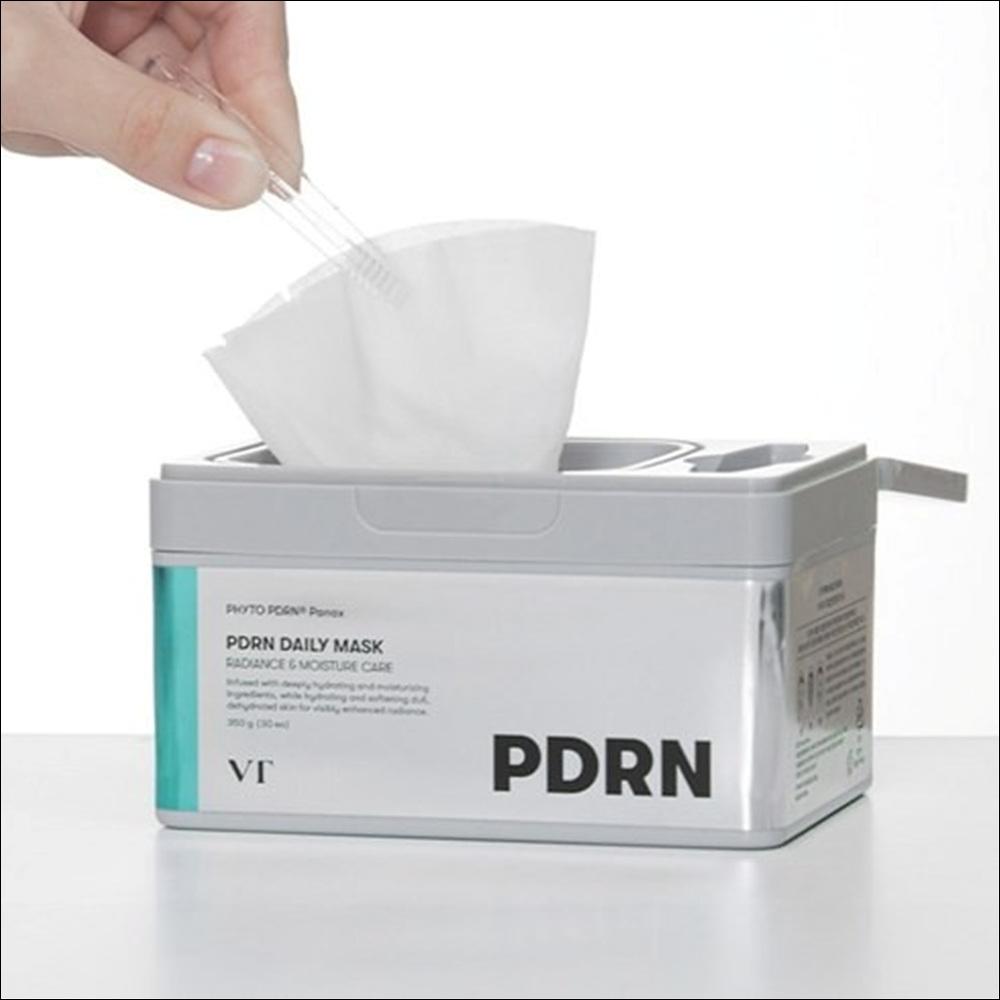 VT COSMETICS PDRN Daily Mask (30 Sheets) - Panax PDRN Radiance & Moisture Care, Hydrating & Softening Face Mask for Vibrant Skin, K-Beauty