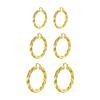 Gold and Silver Twisted Pattern Large Hoop Earrings - European Style Luxurious Fashion Accessories for Women