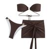 Three-Piece Backless Lace-Up Bandeau Bikini for Women - 2025 Collection