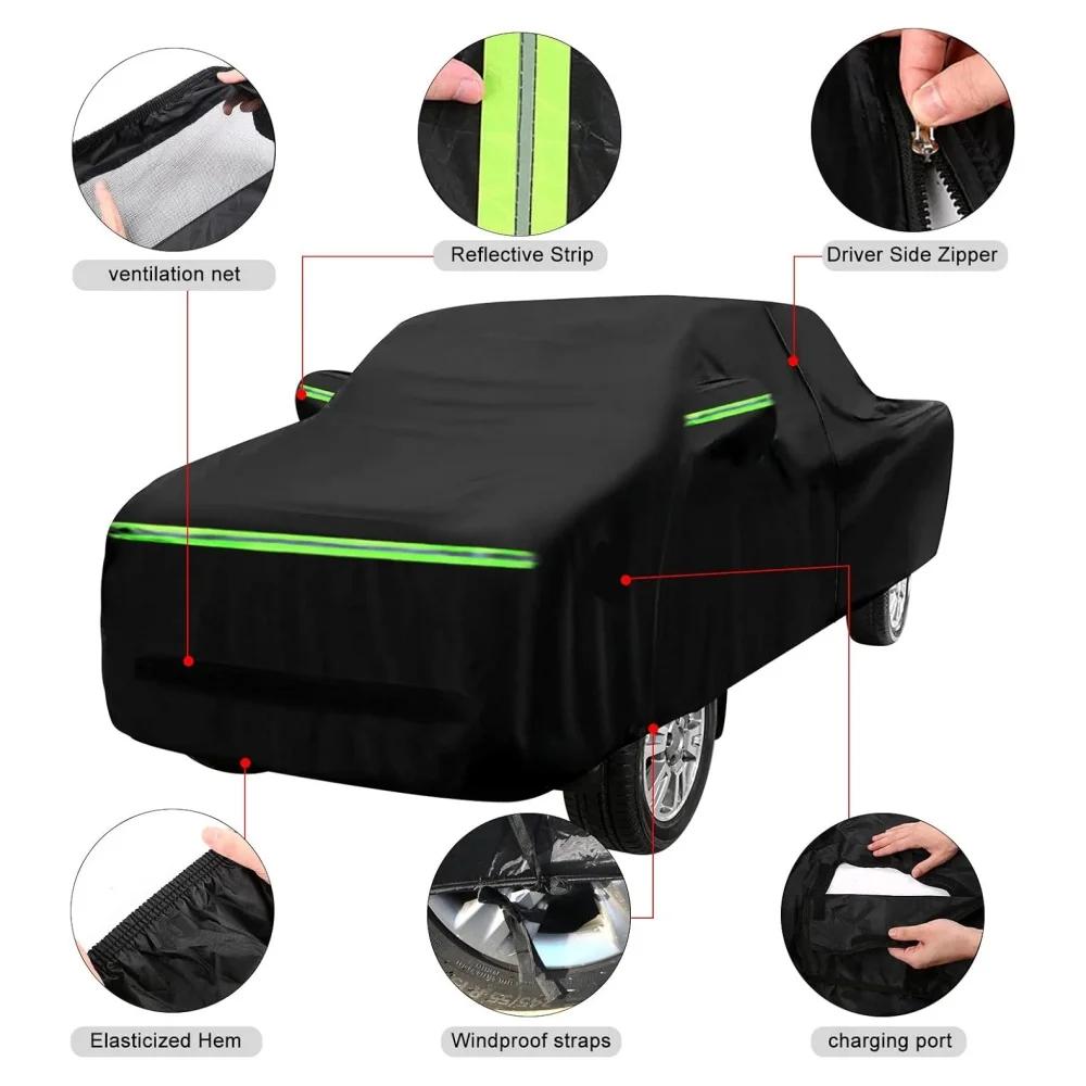 210T Waterproof Car Covers Custom Fit For Rivian R1S 2022-2025 All Weather With Zipper Door Snow Rain Dust Hail Protection