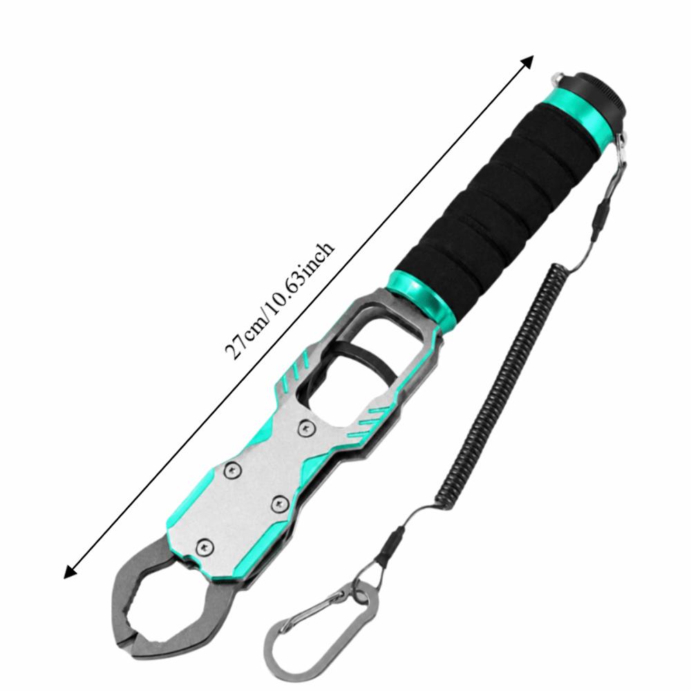 360° Swivel Non-Slip Handle Fish Lip Gripper with 40lb Scale Fish Holder  Saltwater Fishing
