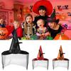 Trend Teen Witch Hat with Black Veil Applique Fashion Adult Teen Flower Witch Hat Halloween Carnivals Cosplay Hat