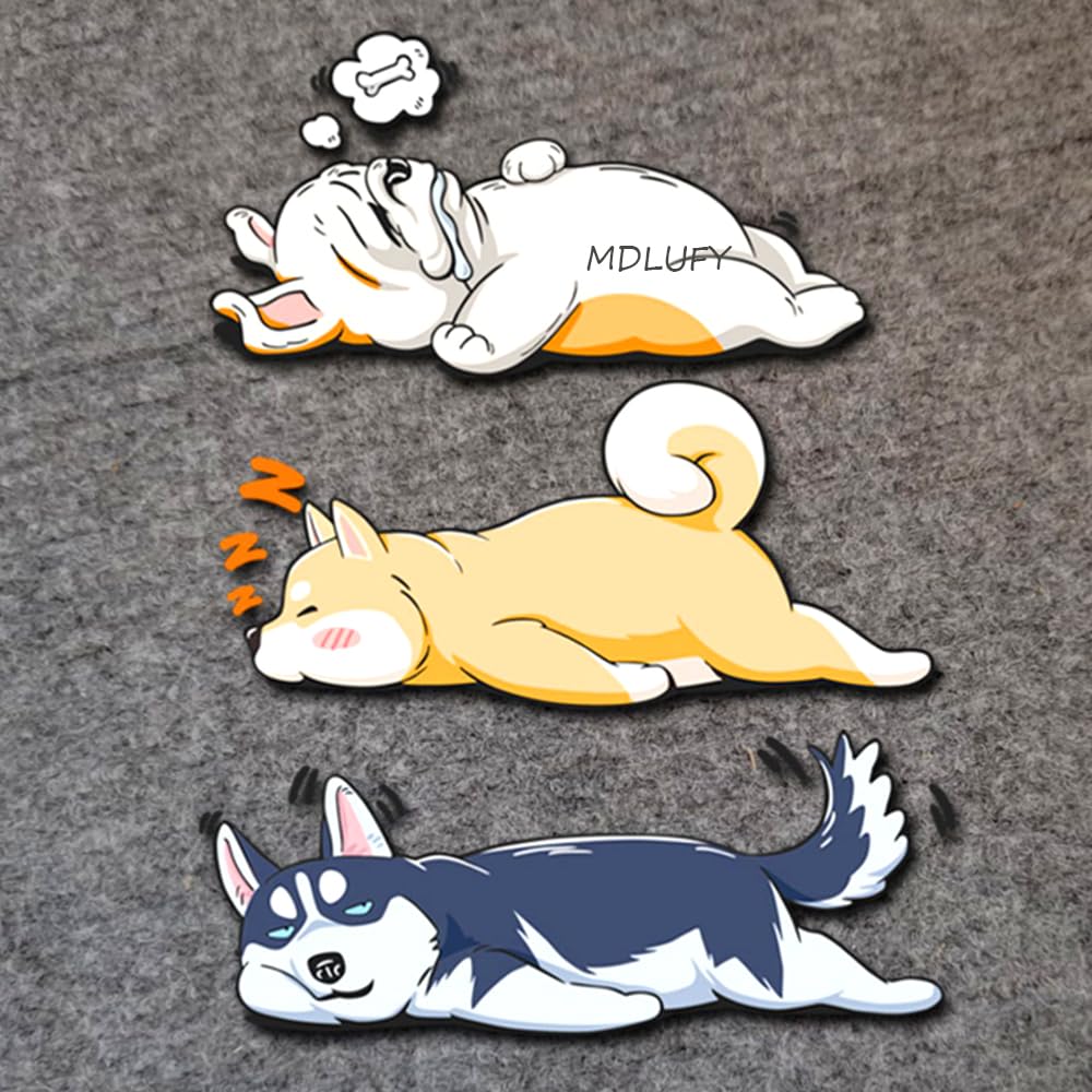 

MDLUFY Car Sticker, Pet Dog, Cute, Cute Illustration of a Dirty Dog, Waterproof, Husky S синий