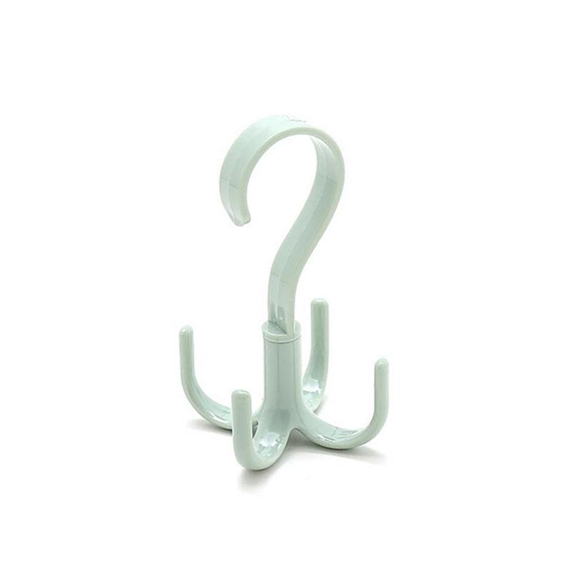 4 Hooks Clothes Rack Neck Tie Holder Space Saving Handbag Clothes Ties Bag Holder Shelf Clothes Shoe Hanger 360 Degrees Rotated Belt Closet