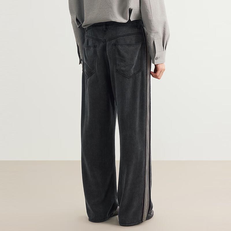 CROQUIS Men's 2025 Spring Patterned Lyocell Loose Straight Leg Pants