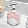 Praktyczny ceramiczny dozownik łazienkowy z pompką naciskaną Dekoracyjny kokardka Organizer na mydło Butelka Niezbędny do domowego spa