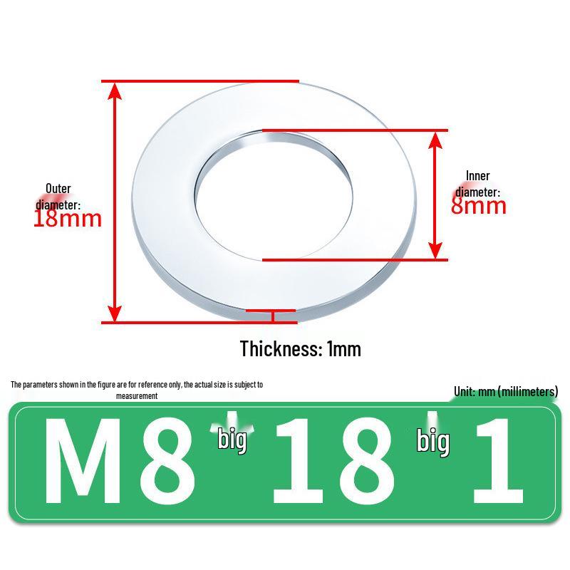 Extra Large Galvanized Metal Flat Washers - Sizes M1.6 to M14