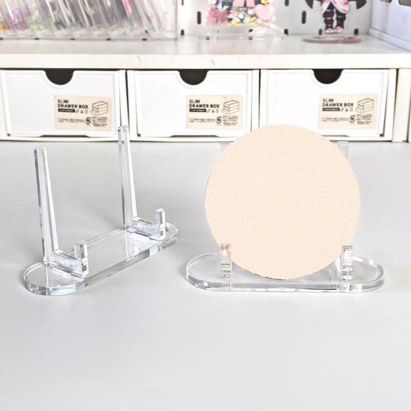 1Pc Transparent Acrylic Badge Display Holder Medals Honor Storage Display Stand Desktop Color Paper Card Storage Holder