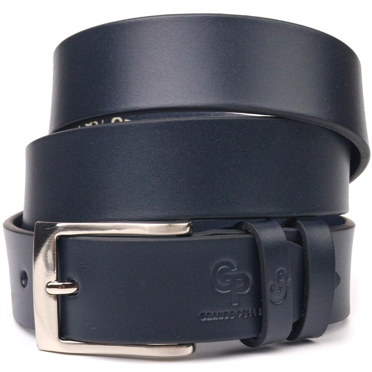 

Брючний чоловічий шкіряний ремінь GRANDE PELLE Leather Belt 21450 Синій