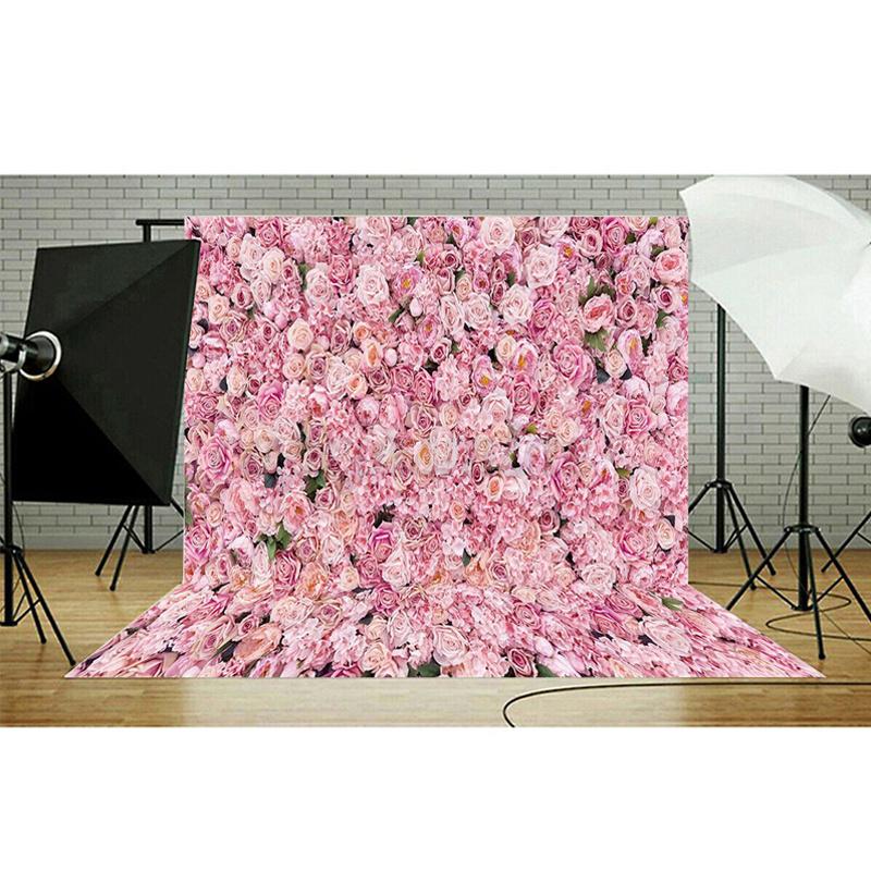 Pink Rose Flower Wall Backdrops Wedding Birthday Floral Theme Party Background