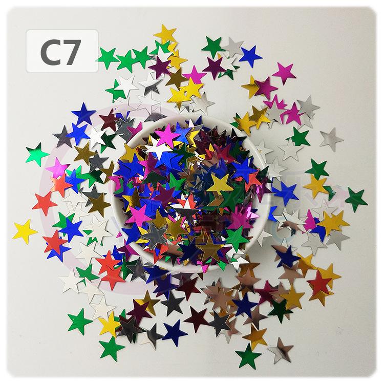 

ПВХ-пайетки Yaleduo 15 мм в форме звезд для костюмов и фотографии 20g/pack