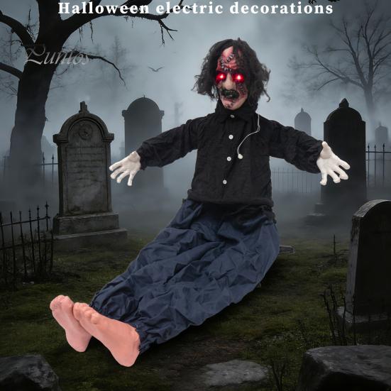 Decorazione Fantasma Zombie di Halloween Animata Attivata dal Suono, Spaventoso Oggetto di Scena per Casa Infestata con Movimento Spaventoso Attivato da Suono Ruggente,
