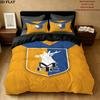 Mansfield Town FC Muster Bettwäsche Steppdecken-Set Steppdeckenbezug Kissenbezug Heimdekoration Geburtstagsgeschenk (1 * Bettbezug + 2 * Kissenbezug ohne Füllung)