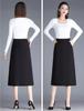 Syvent Plus Tight Back Solid Office Work 12F322 Knee-Length Skirt, Size, Adult, Above-the-Knee, Skirt, Simple, High-Waisted, Slit, Color, Lady,