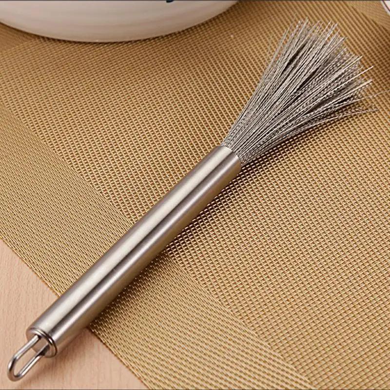 1/2PCS Stainless Steel Pan Brush Bowl Plate Long Handle Strong Decontamination Convenient Fast Sink Stove Kitchen Cleaning Tool