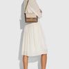 Coach Hutton 21 Classic Monogram Color Block Personality Leather And Snakeskin Coated Canvas Small Shoulder Crossbody Bag Women Bags Brown 89068-B4PVR